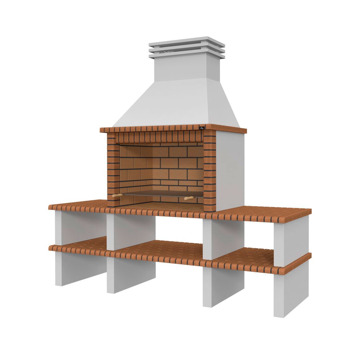 Churrasqueira com 2 Bancadas Nisa Templário-Castanho - 2