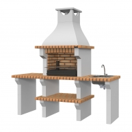 Barbecue with 2 countertops, sink and Silves Yellow faucet