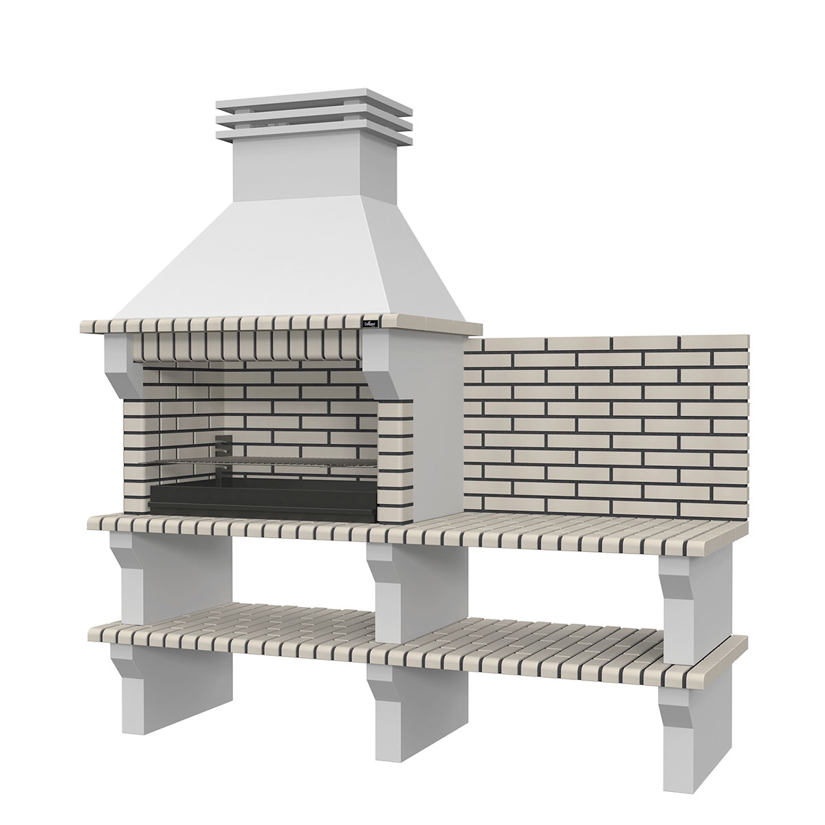 Viana White Barbecue with Countertop