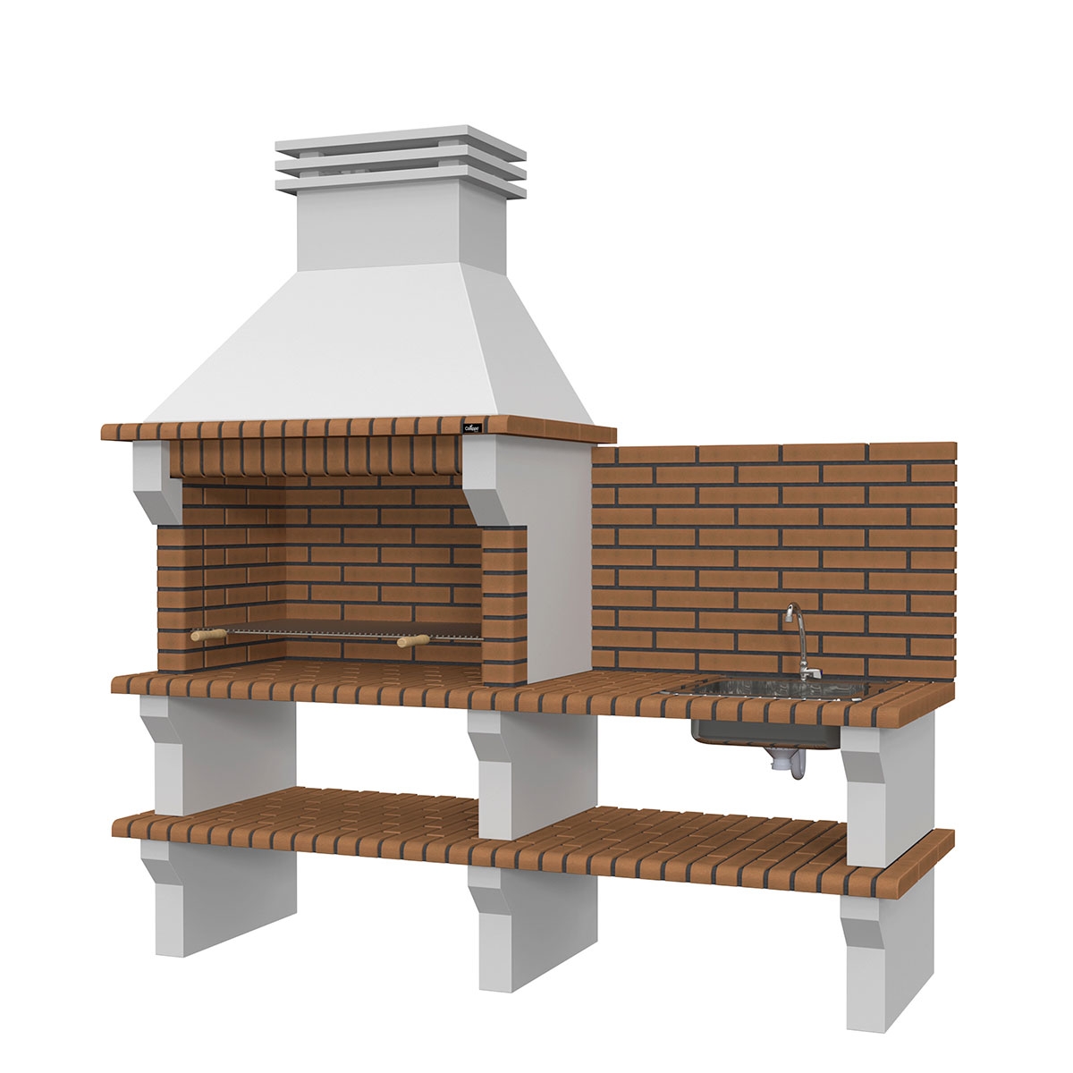 Barbecue with worktops, sink and faucet Viana Templar