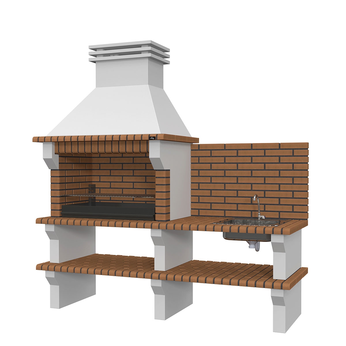 mit Arbeitsplatten, Waschbecken und Wasserhahn Viana Templar