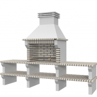 Grill mit 2 White-Arbeitsplatten Viana White