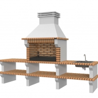 Barbecue with 2 countertops, sink and faucet Viana Yellow