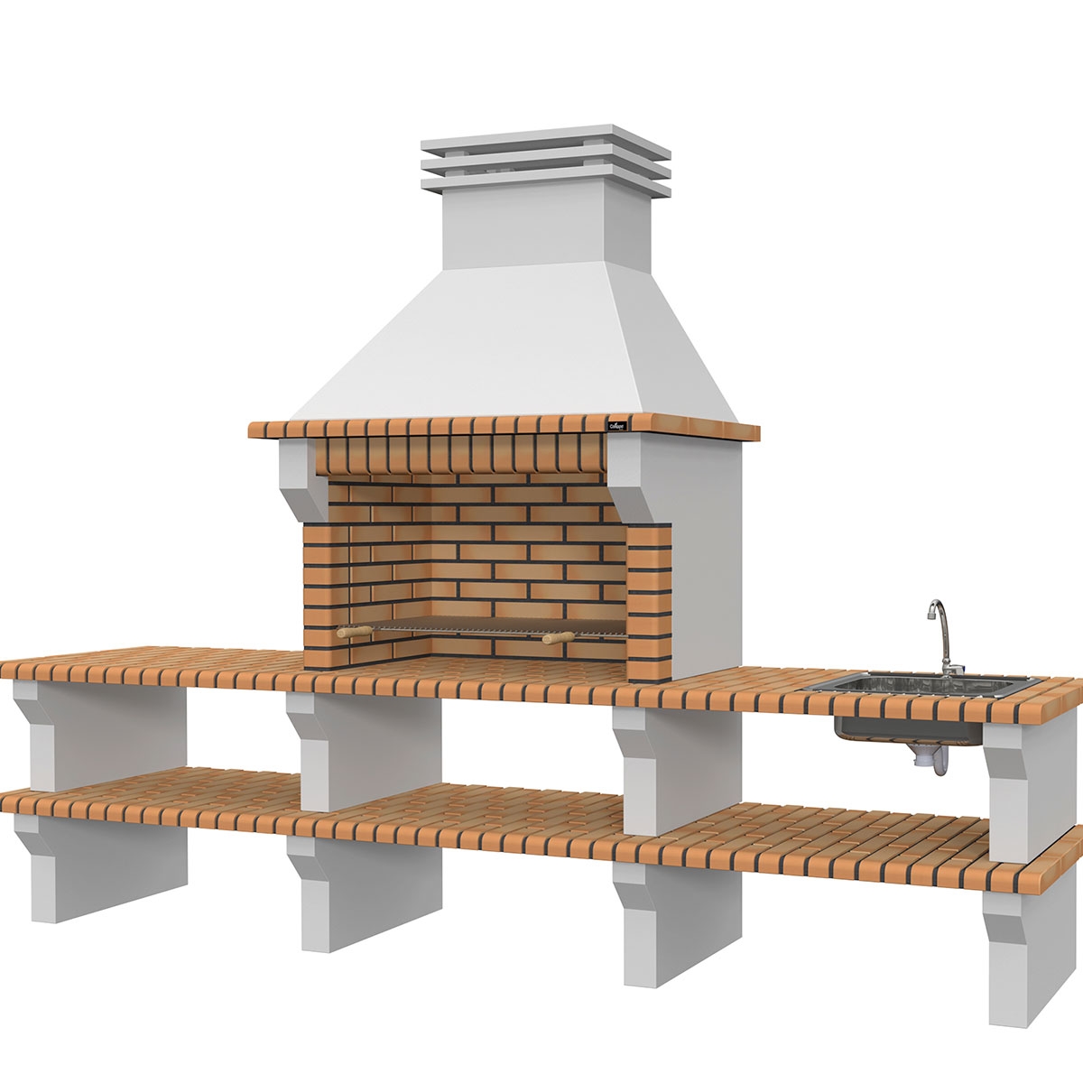 com 2 bancadas, lavatório e torneira Viana Amarelo