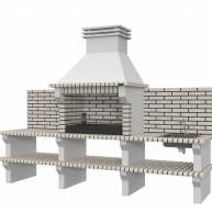 Barbecue with 2 countertops, sink and faucet Viana White