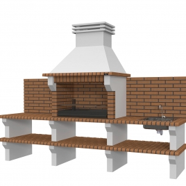 Barbecue with 2 countertops, sink and faucet Viana Templar