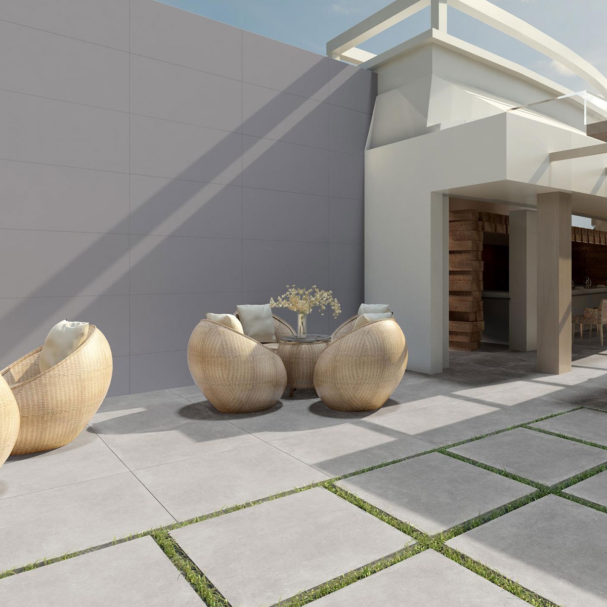 Exterior with Essenza Perla coating 60x120