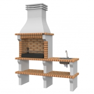 Barbecue with Countertop, Sink and Fafe Yellow Faucet