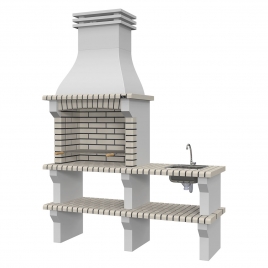 Barbecue with Countertop, Sink and Fafe White Faucet