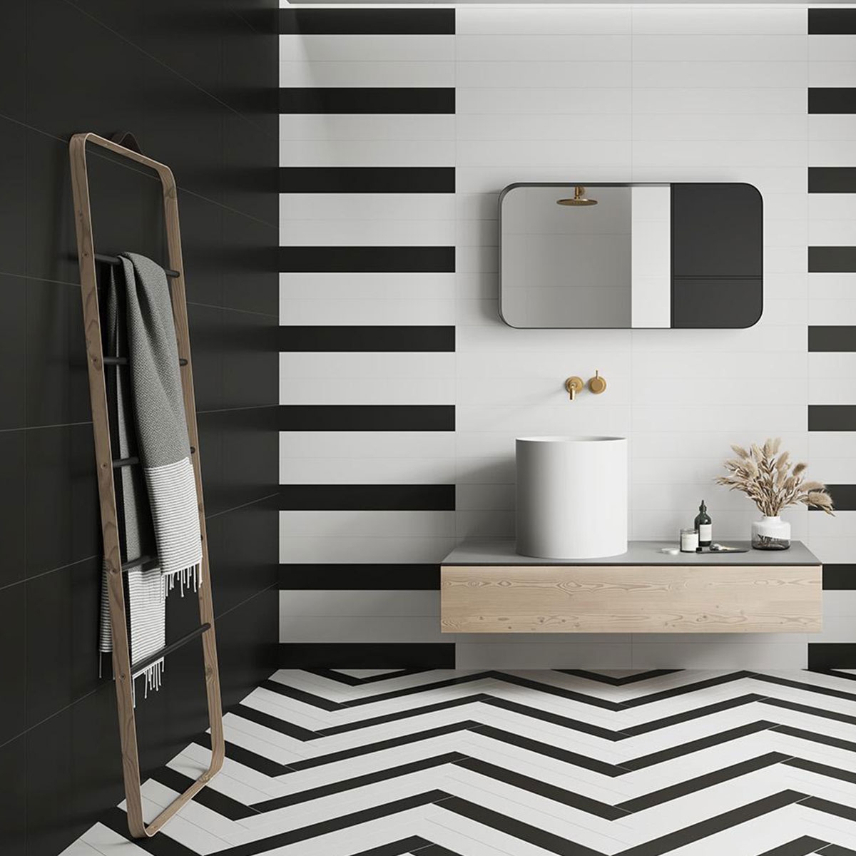 Interior com revestimento Essenza Bianco 30x60