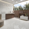 Interior with floor and wall tile Crystal White Polished 120x120