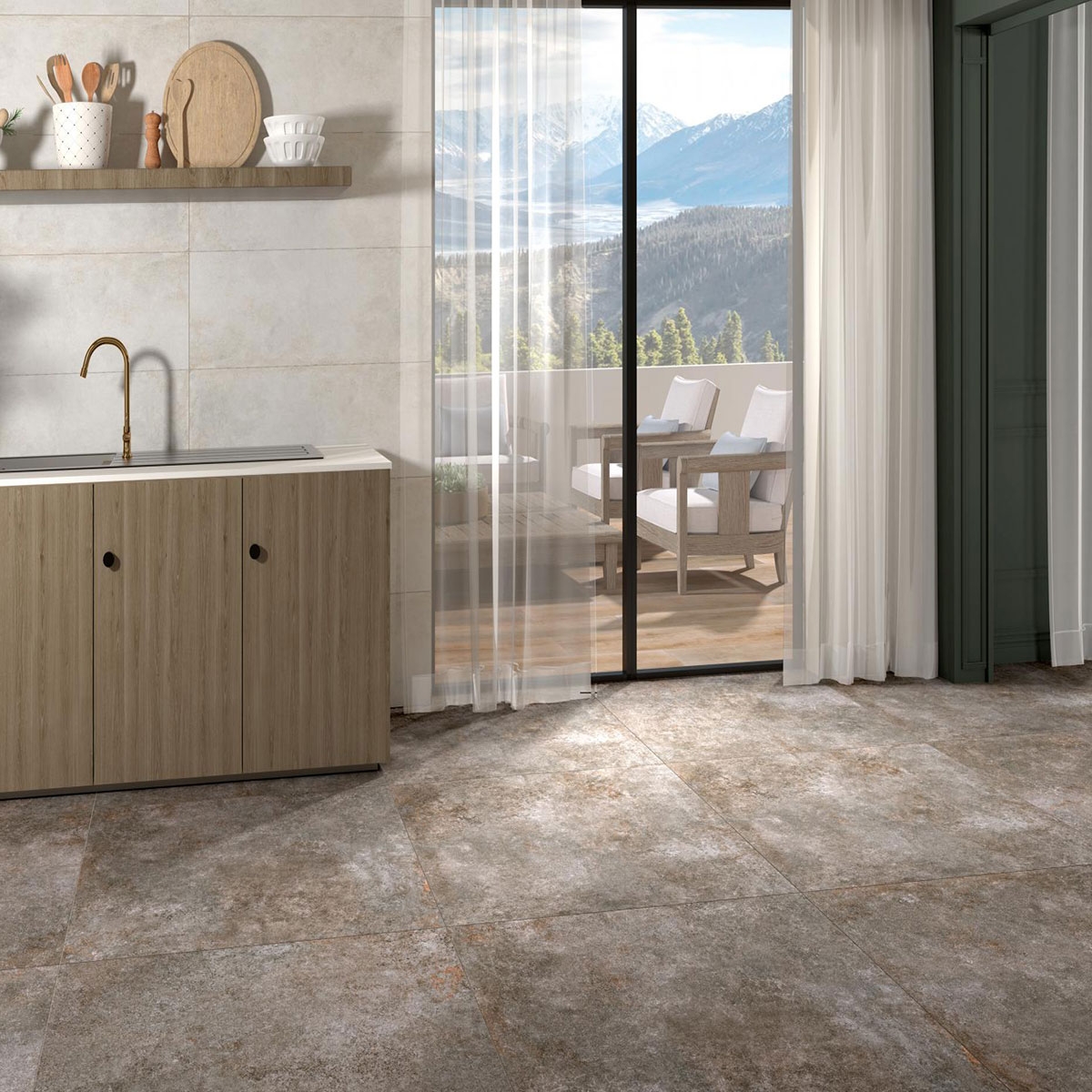 Interior com revestimento Odeon Ivory 30x90