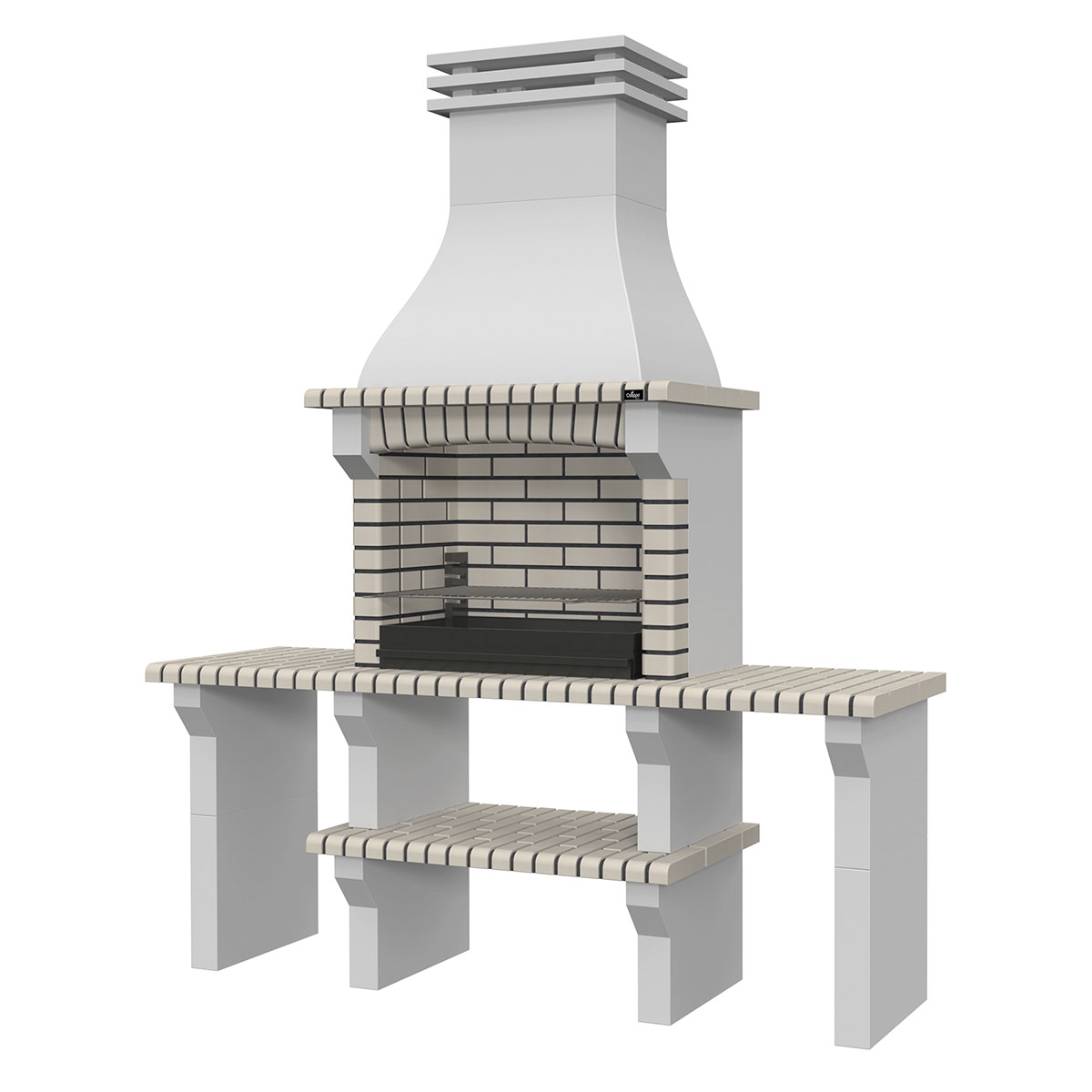 Barbecue with 2 Countertops Fafe White - 2