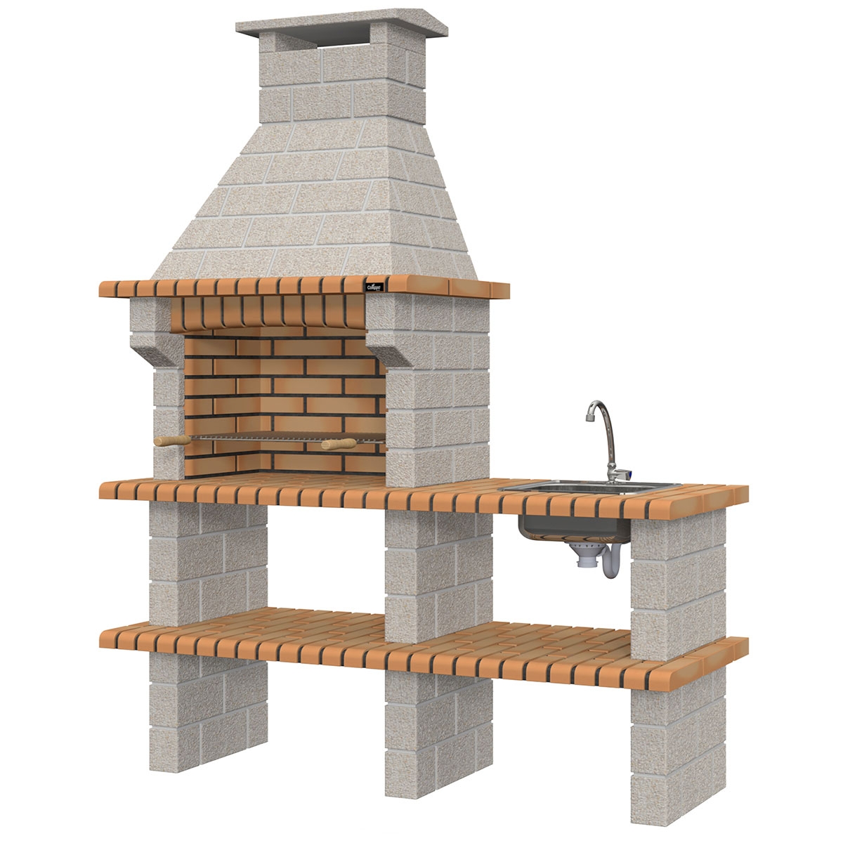 with countertops, sink and faucet Braga Yellow