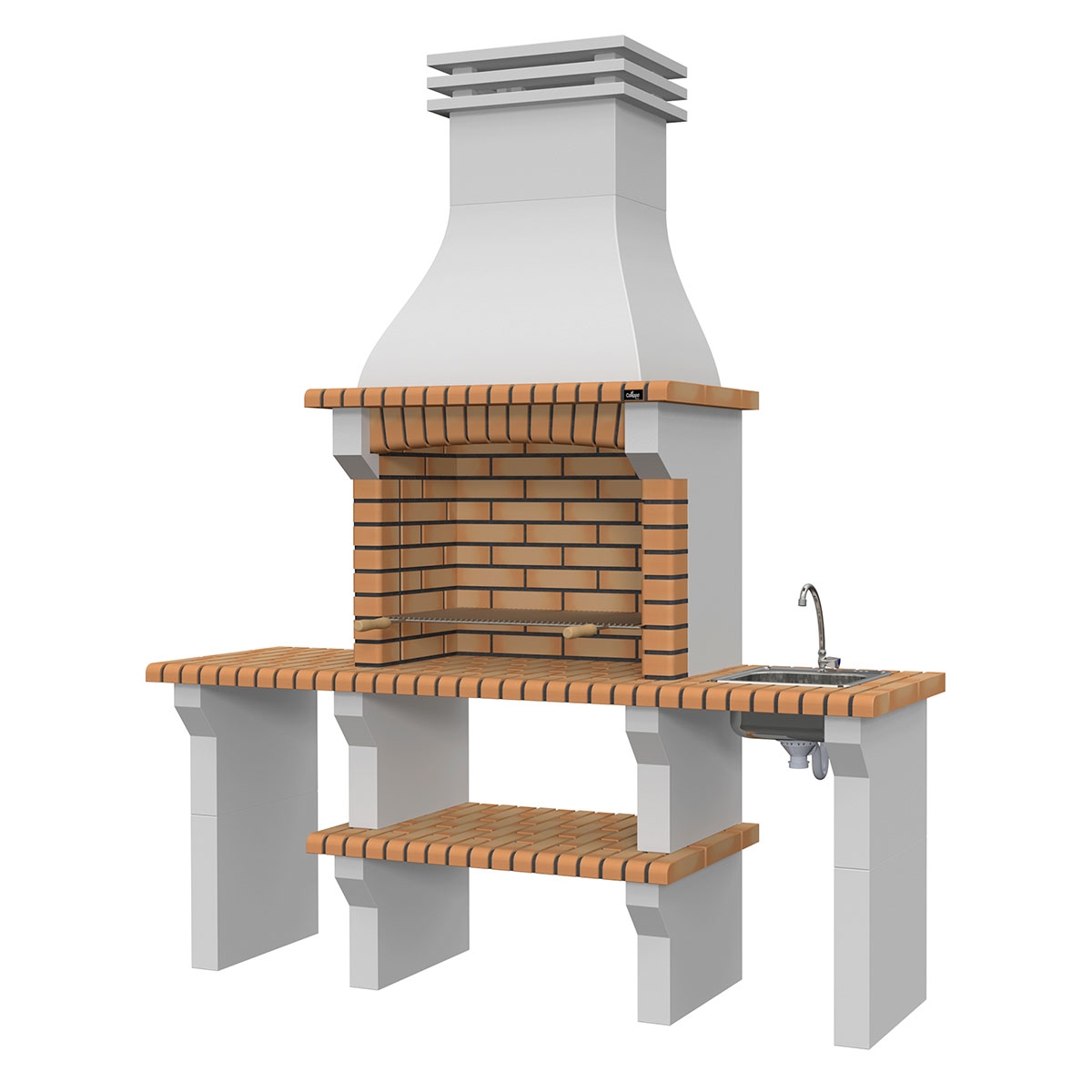 Grill mit 2 Arbeitsplatten, Spüle und Fafe Gelber Wasserhahn – 2