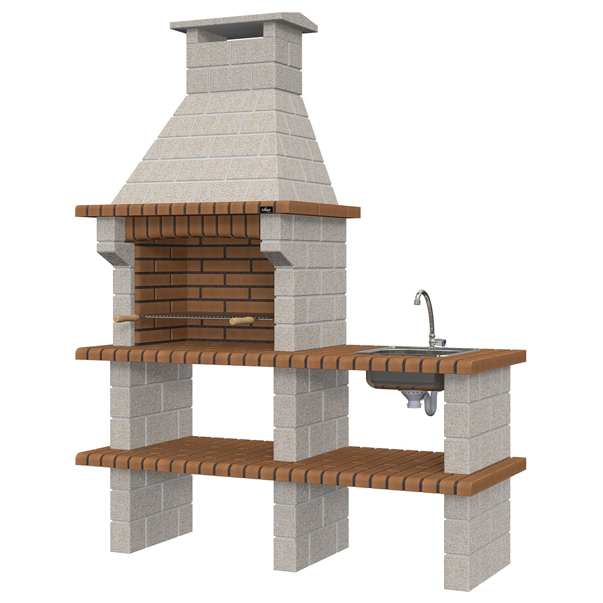 mit Arbeitsplatten, Waschbecken und Wasserhahn Braga Templar