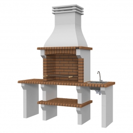 Grill mit 2 Arbeitsflächen, Spüle und Fafe Templar-Wasserhahn