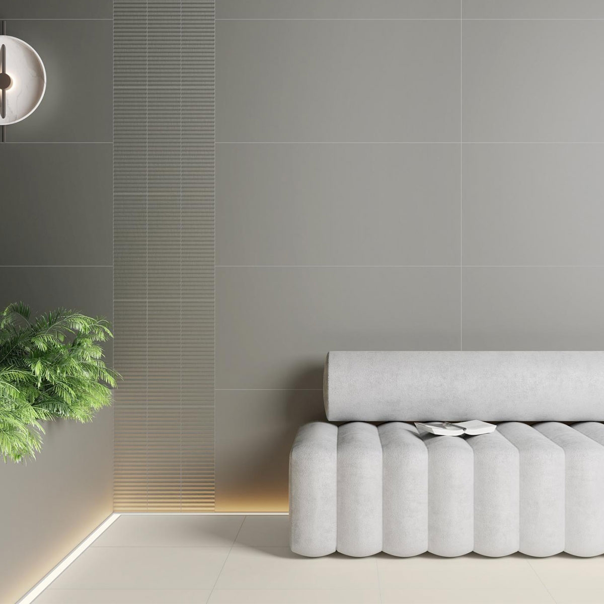 Innenraum mit Essenza Beige Boden 60x60