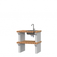 Table de cuisson avec évier et robinet Vagos Jaune