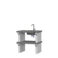 Herd mit Waschbecken und Wasserhahn Vagos Grey