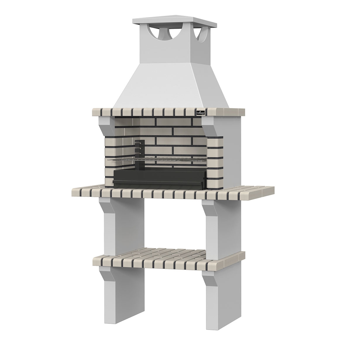 Grill mit Mini-Arbeitsplatten Vagos White