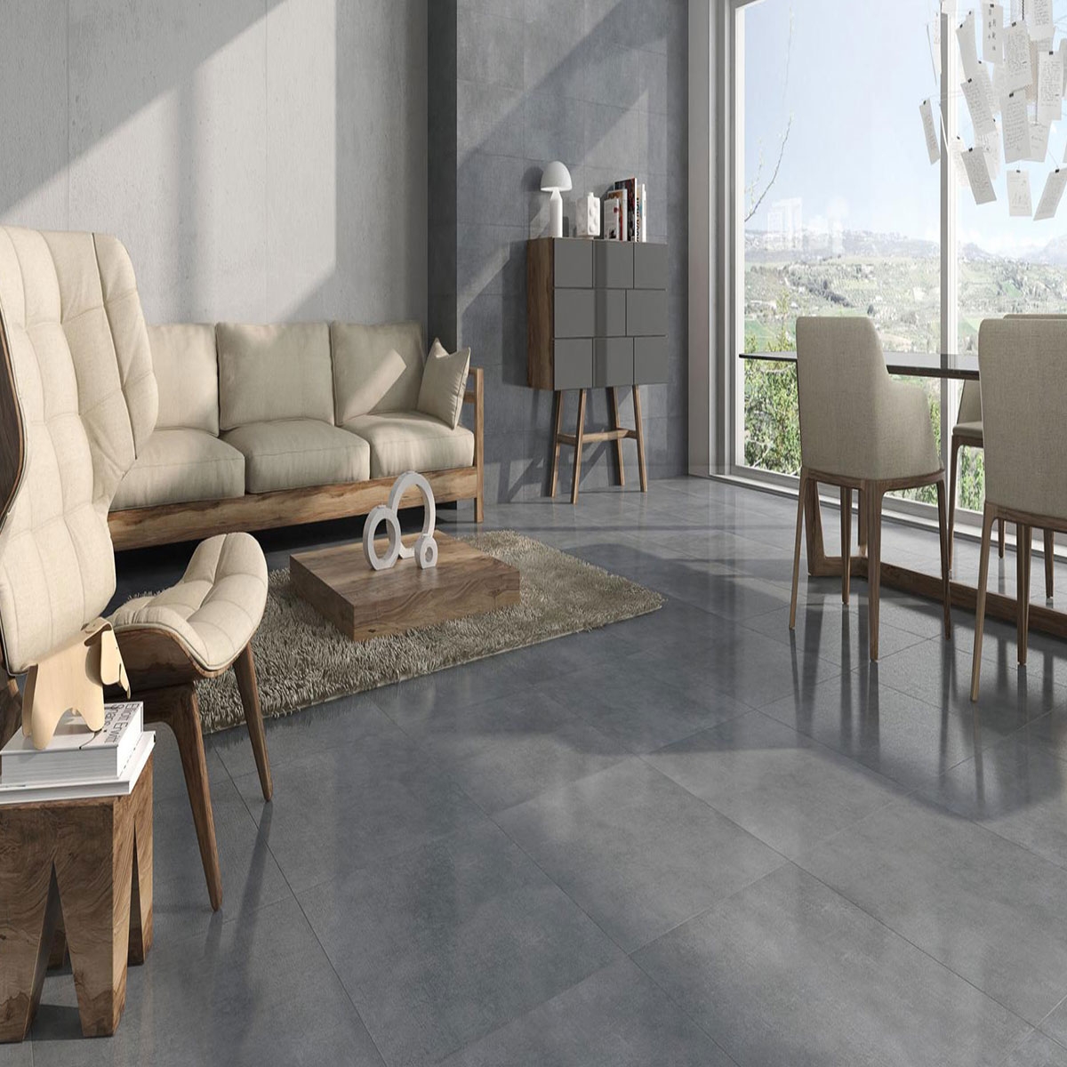 Interior com piso Style Marengo 60.8x60.8