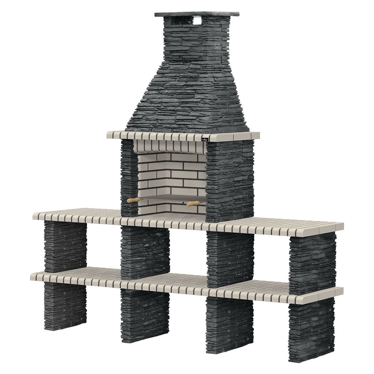 Piódão Blanco Barbecue with 2 Countertops