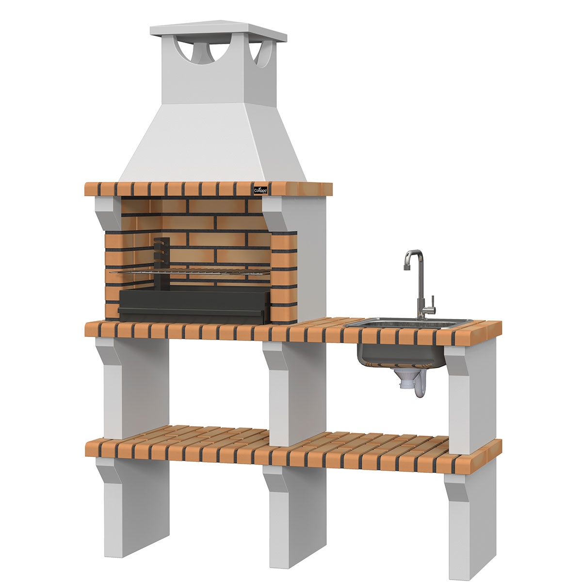 Grill mit Arbeitsplatten, Spüle und Wasserhahn Vagos Yellow