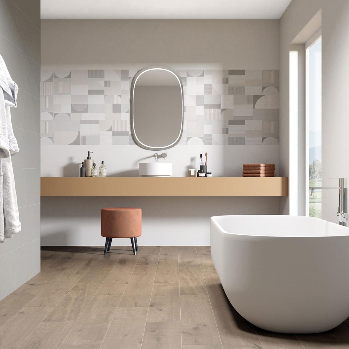 Intérieur avec revêtement Essenza Chiara 30x90