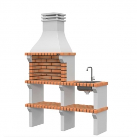 Grill mit Arbeitsplatte, Waschbecken und Wasserhahn Faro Yellow