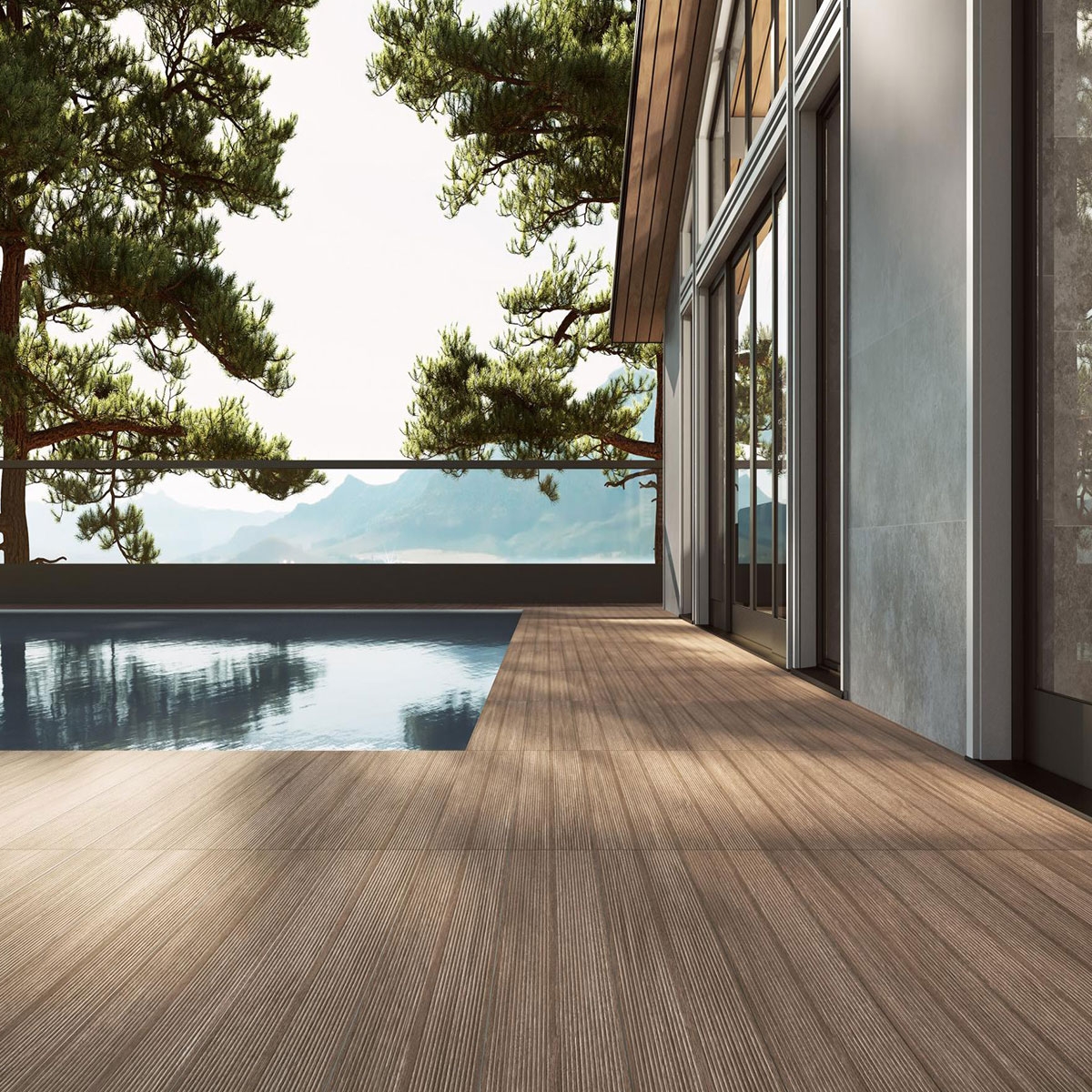 Exterior with Tavira Brown Non-slip flooring 20x120