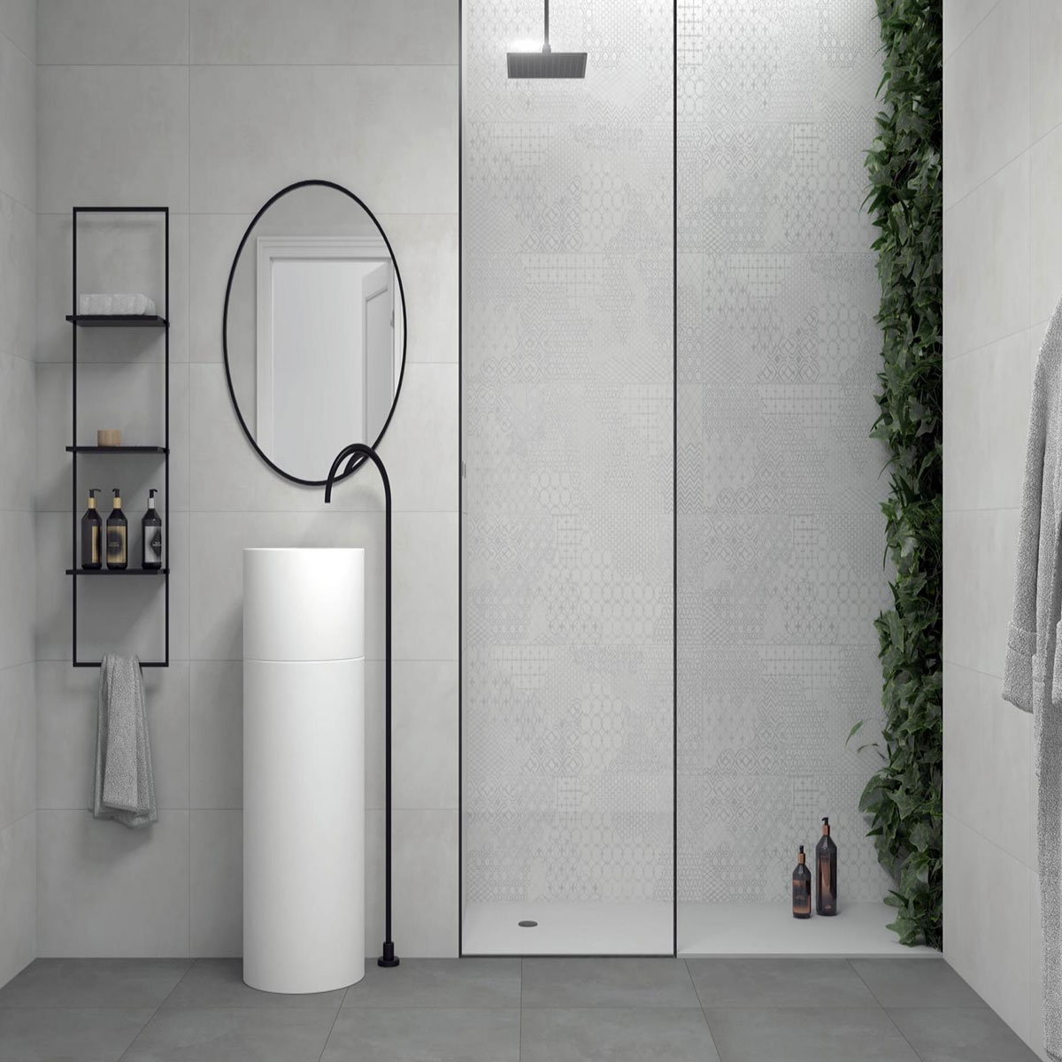 Innenraum mit Sils Ash Relief-Beschichtung 33,3x100