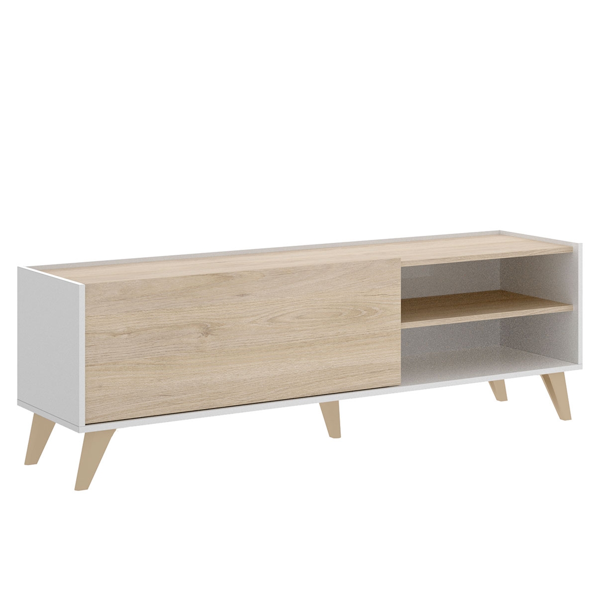 Ness White/Natural TV-Unterschrank – 3