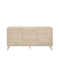 3 Doors Ness Weiß/Natur-Sideboard
