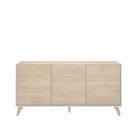 Buffet 3 Portes Ness Blanc/Naturel