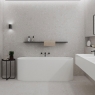 Baño con pavimento y revestimiento CR Gransasso Bianco 60x120