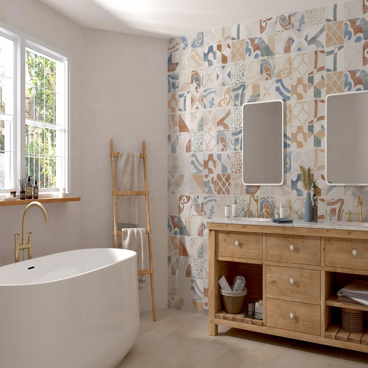 Salle de bain avec revêtement Sils Arena 33.3x100