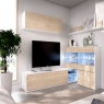 Umgebung mit TV Lounge mit Showcase und Uma White Bright/Natural LEDs