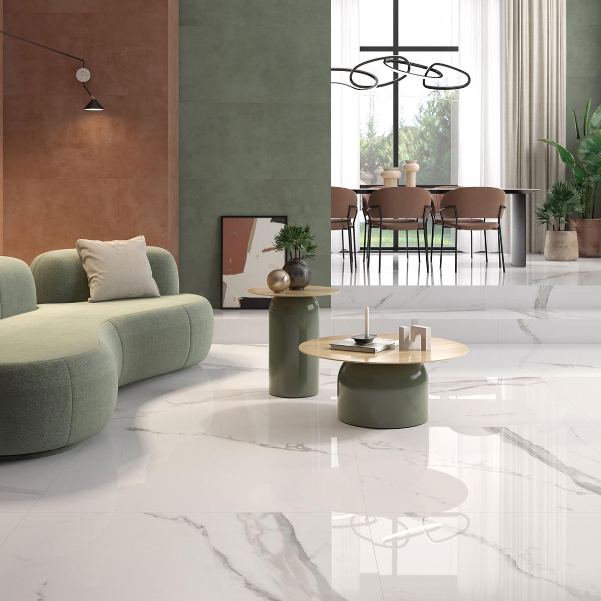 Interior with CR Cellini Polished White flooring 60x120