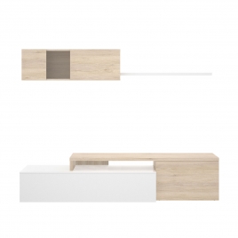 Elle Compact TV Salon weiß glänzend/natürlich