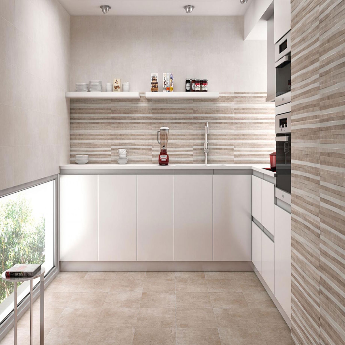 interior con revestimiento AT Alpha Blanco 25x70