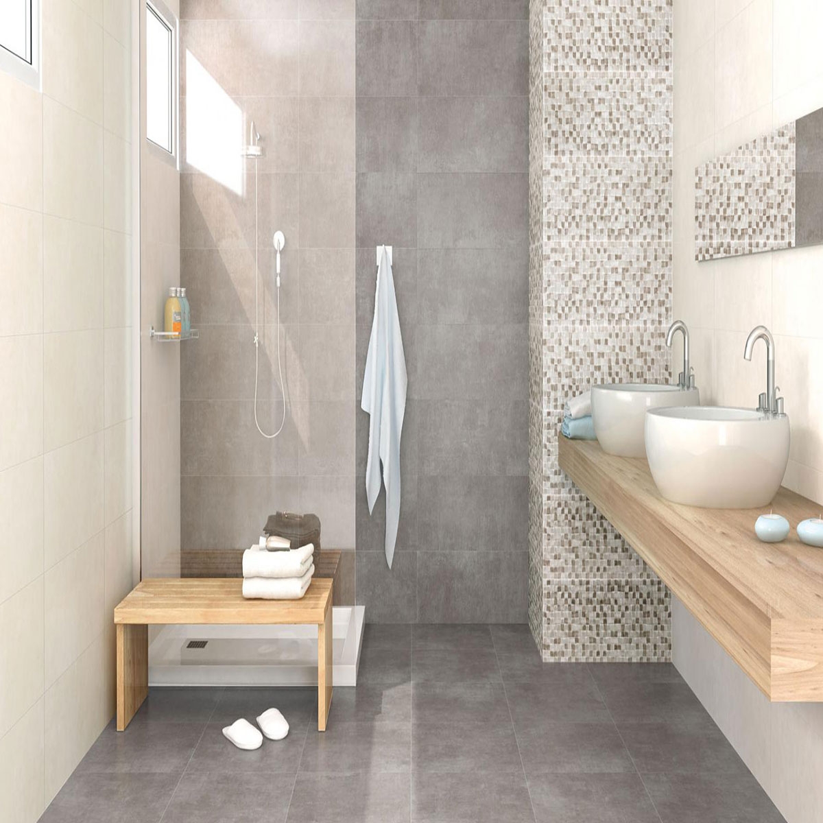 Bathroom with AT Alpha White coating 25x70