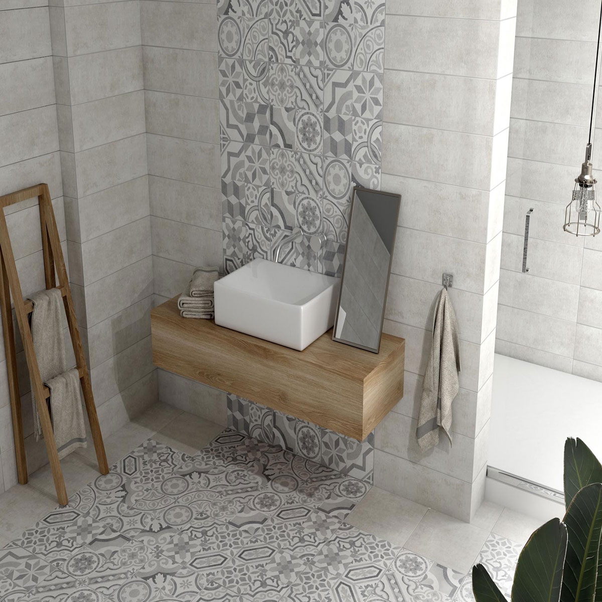 Badezimmer mit AT Alpha Ash Beschichtung 25x70