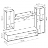 Measurements of Dekit Luka Modular Tv Room White/Nordic - 2