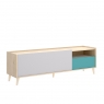 Nova Tv Module Gray/Natural/Emerald with 1 Drawer and 1 Door - 2