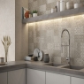 Kitchen with Light Stone Mosaic Warm coating 25x50