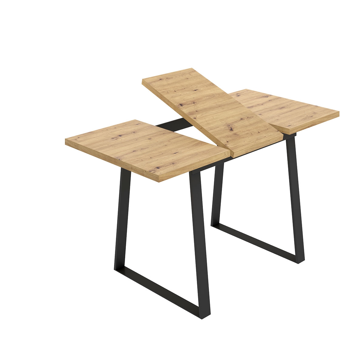 Table à manger extensible Aran avec pieds en métal 120. Epaisseur environ 30 mm Nordic 75x120-160x90 03K58293 -2