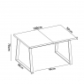Dimensions de Dekit table à manger extensible Aran pieds en métal 120. Epaisseur environ 30 mm Nordique 75x120-160x90 03K58293 -