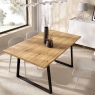 Chambre avec table à manger extensible Aran pieds en métal 120. Epaisseur environ 30 mm Nordic 75x120-160x90 03K58293