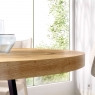 Ambiente avec table à manger fixe Duna 120 pieds ronds en métal. Epaisseur environ 50 mm Nordic 75x120x120 -2